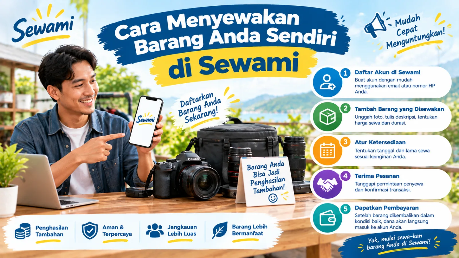 Cara Menyewakan Barang Anda Sendiri di Sewami